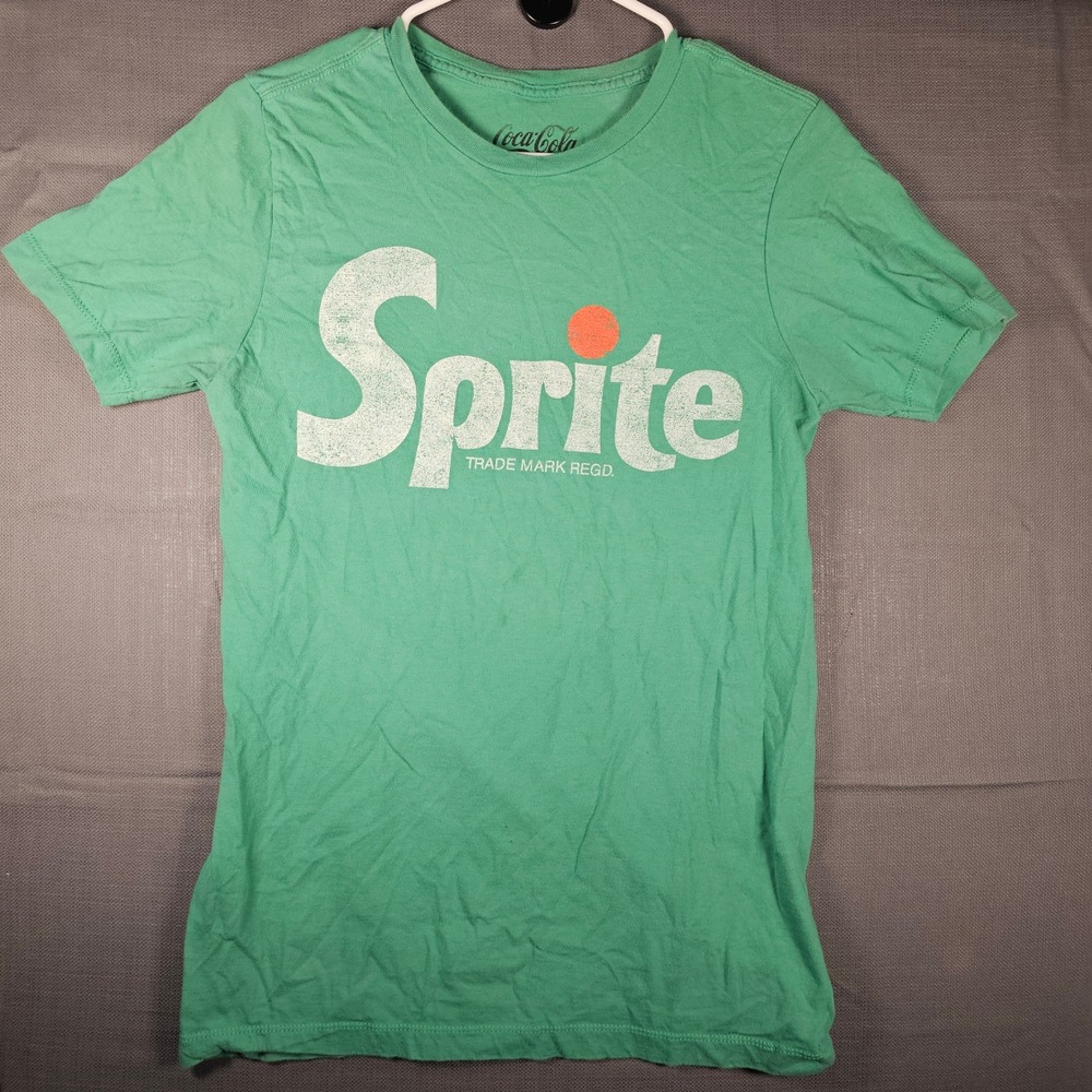 Coca-Cola Sprite Graphic Tee Green Short Sleeve Cotton Shirt Small